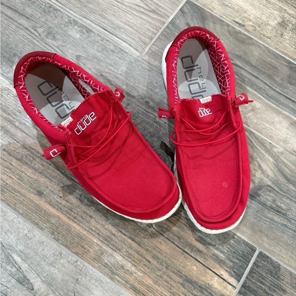 Hey Dude Other - Hey Dude Red Loafers Slip-Ons Casual Shoes
